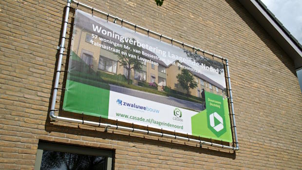 Billboard over Woningverbetering Laageinde-Noord